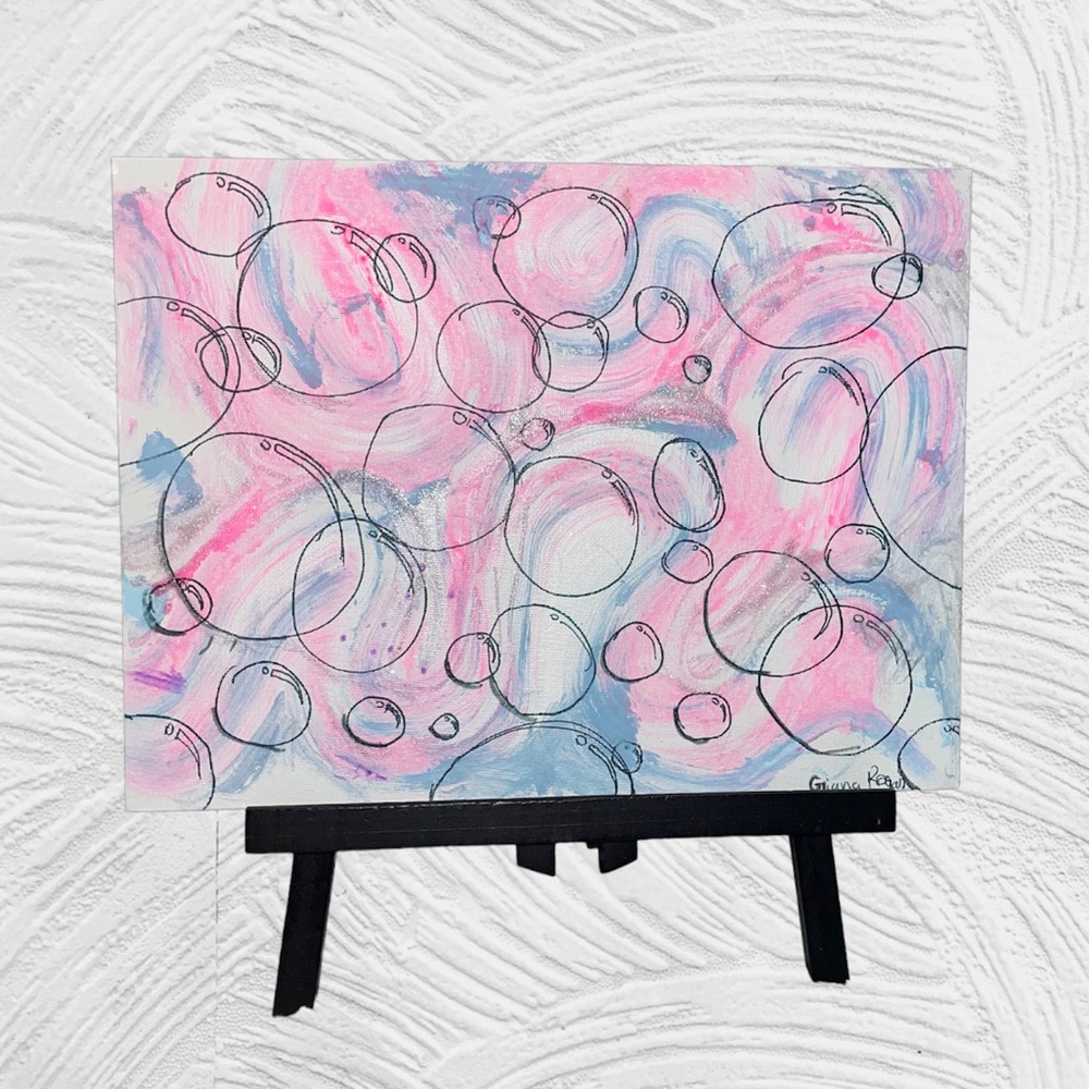 Cotton candy bubble painting decor